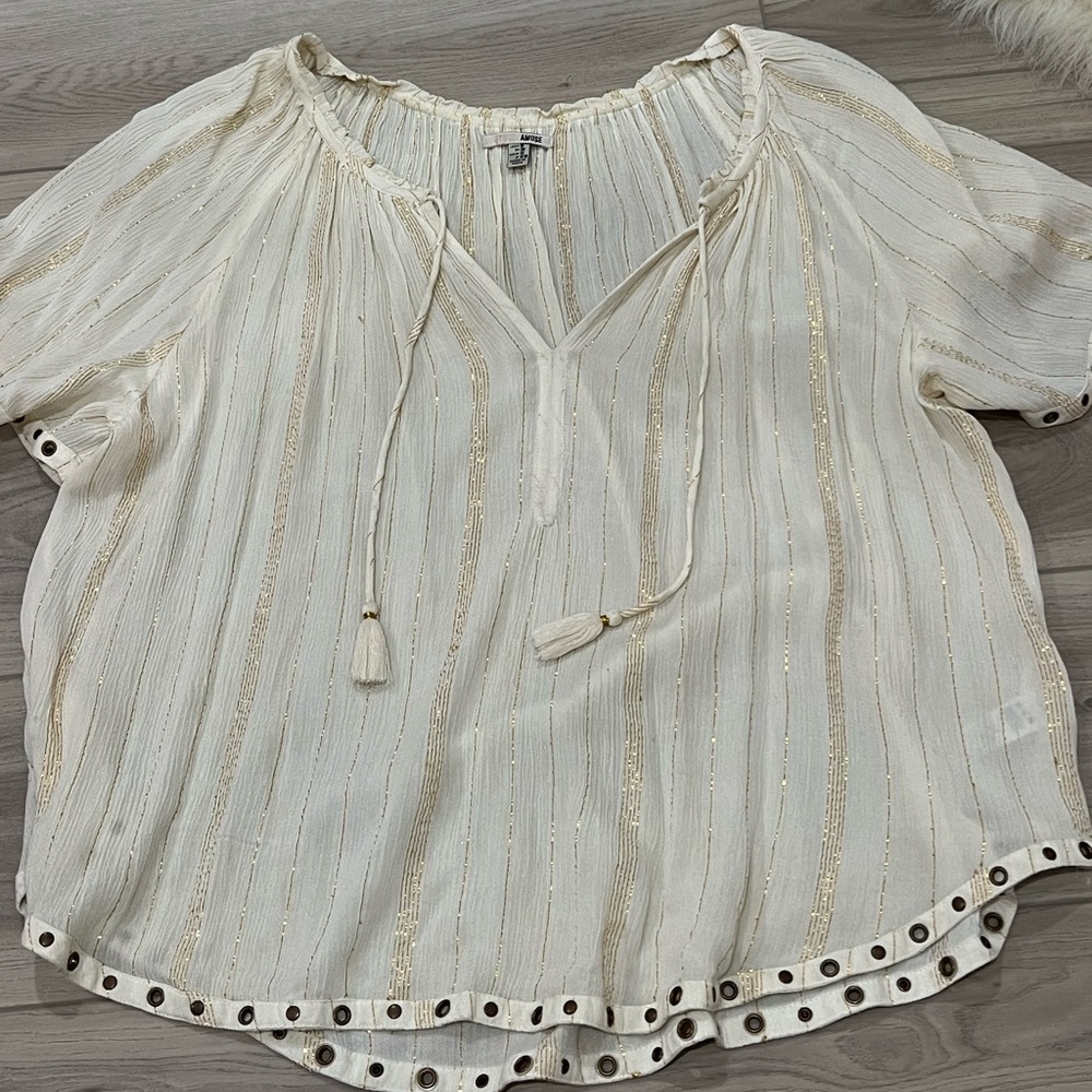 Amuse Society Indigo Woven Top